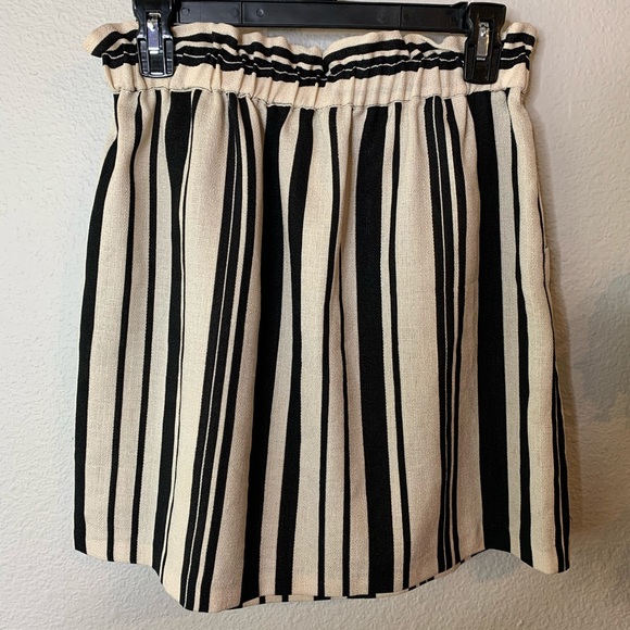 Zara Basic Striped Gathered Skirt - Picture 6 of 9